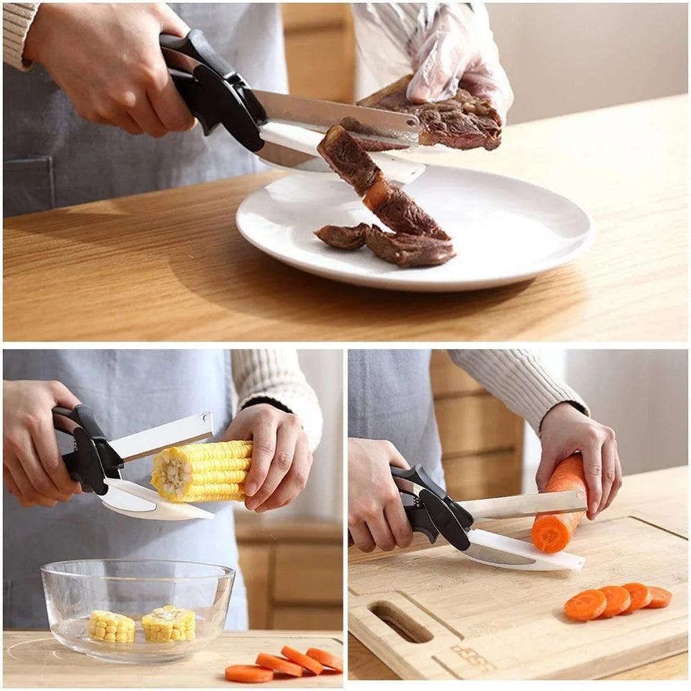 Ciseaux de cuisine avec planche à découper Syntiva