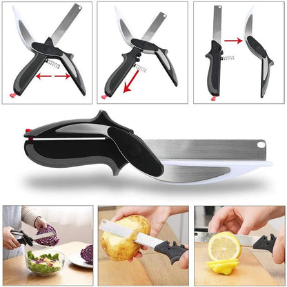 Ciseaux de cuisine avec planche à découper Syntiva